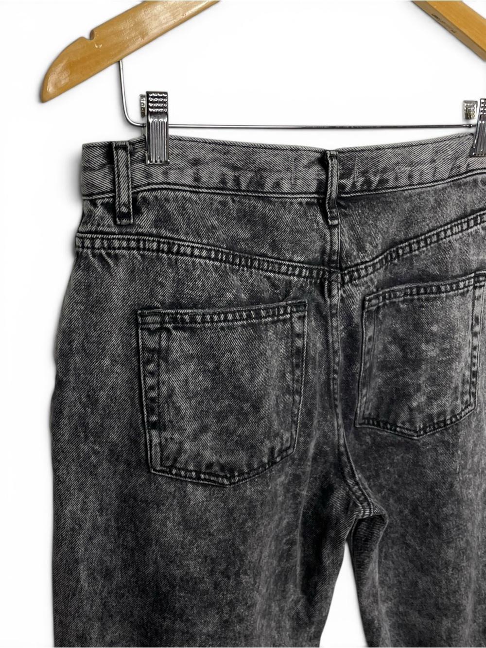 NEW We the Free People High-Rise Distressed Straight Leg Jeans — Washed Gray 28 - Picture 10 of 11